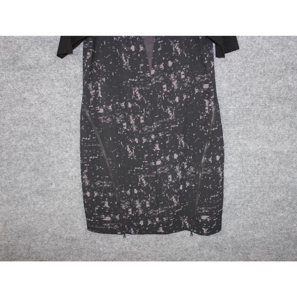 Elie Tahari Dress Women's Large Asymmetrical Zip Mesh Insert Industrial Shift - Picture 3 of 15